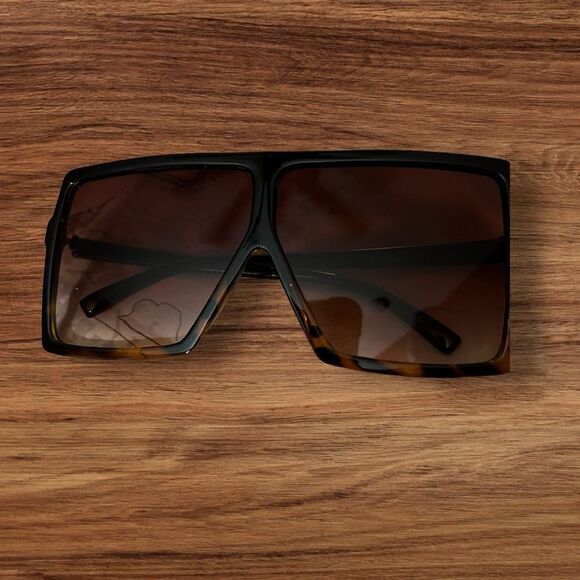 Black and Leopard Square Sunnies Sunglasses - Picture 2 of 5